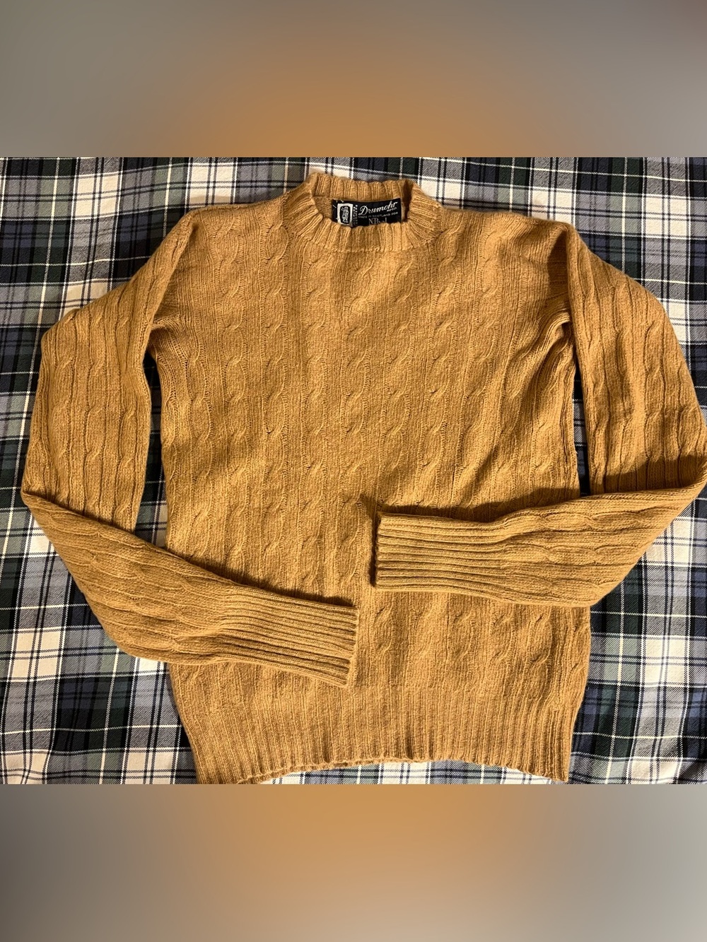 Vintage cashmere women’s crewneck sweater S/XS - camel/tan/sand/light mustard